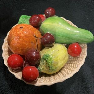 Handcrafted Ceramic Fruit Bowl with Vibrant Accents
